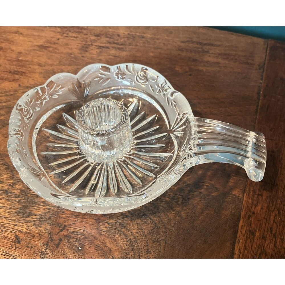 Oneida Southern Garden Crystal Chamberstick Candle Holder